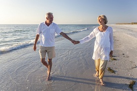 walking on beach